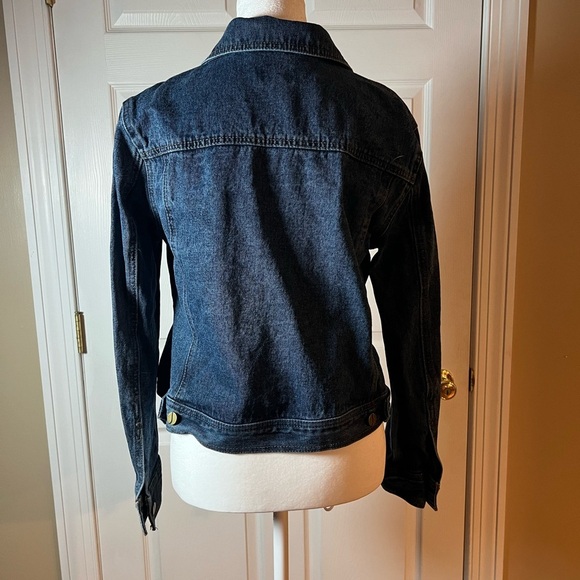 Jones New York Womens Medium Indigo Denim Button Jacket Fall Trends - Picture 5 of 10